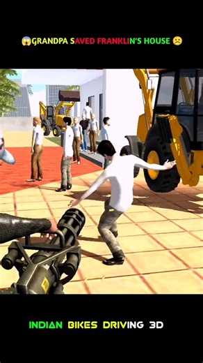 GRANDPA SAVED FRANKLIN'S HOUSE | INDIAN BIKE DRAVING 3D | #shorts #ibd3d #gaming🤪🤪