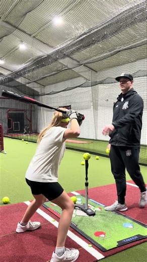 Working on some body control with 10U Softball player.