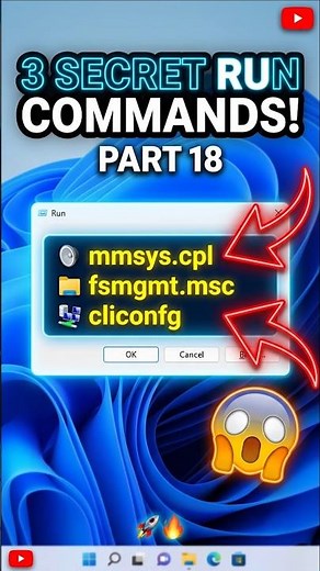 3 Hidden Windows Run Commands! 🔥 Part 19 #shorts