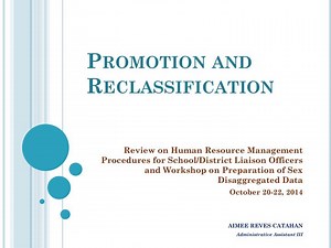 Promotion and Reclassification - SlideServe