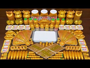 GOLD Slime ! Mixing Random Things into GLOSSY Slime ! Satisfying Slime Videos #605