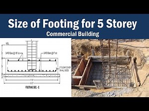 Size of Footing for 5 storey Building with Steel Reinforcement Details