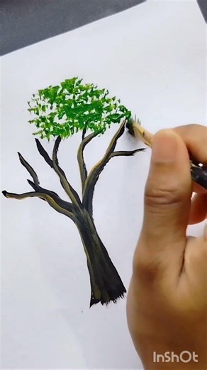 Easy Tree painting for begginers #treepainting #begginers #easydrawing #artshorts #tutorial