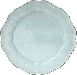 Casafina Ceramic Stoneware 11'' Dinner Plate - Impressions Collection, Robin'S Egg Blue | Microwave & Dishwasher Safe Dinnerware | Food Safe Glazing | Restaurant Quality Tableware