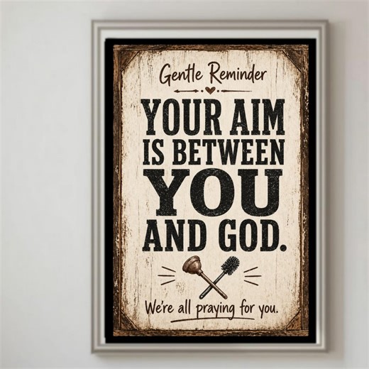 Funny Bathroom Sign: Rustic Farmhouse Restroom Wall Art (13x19 Laminated) - Etsy