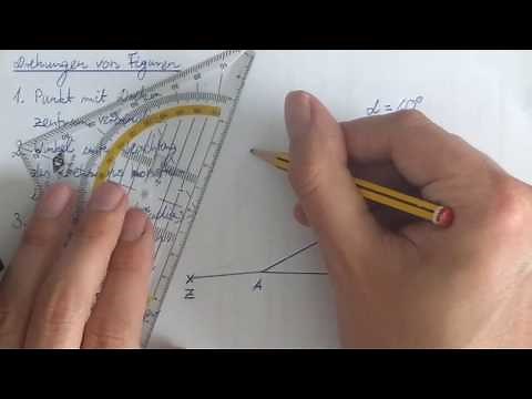 Geometrie: Figuren drehen, Drehwinkel und Drehzentrum bestimmen