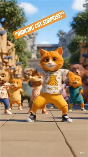 Animals Join a Flash Mob After Cat Dances 🦁🦓😂 #short #shorts #shortvideo #trending