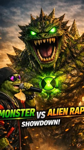 100 FT Monster vs Street Alien Rap 💥 Who Wins? #shorts