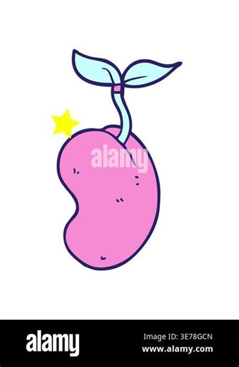 twinkling stars effect animation of cartoon sprouting seed Stock Video Footage - Alamy