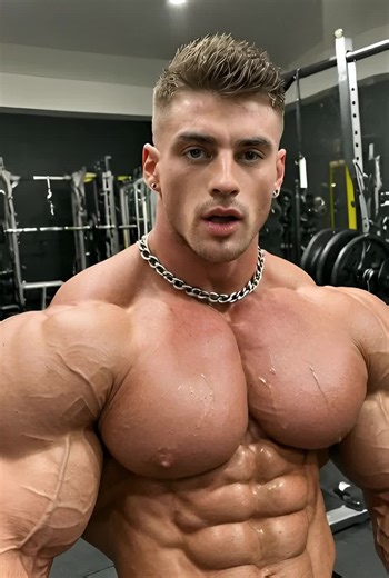 Attractive 20-Year-Old Bodybuilder Flexing Huge Biceps