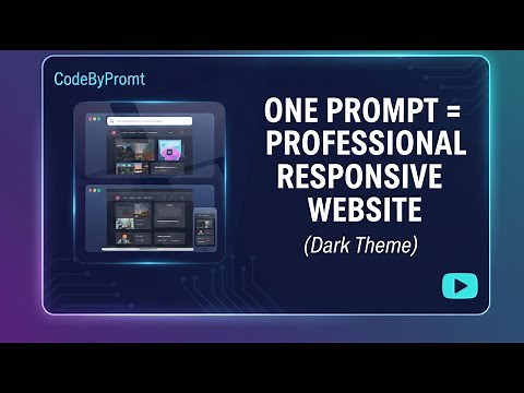 One Prompt = Full Professional Website 😲 | AI Website Building Part 2 (Dark Theme)