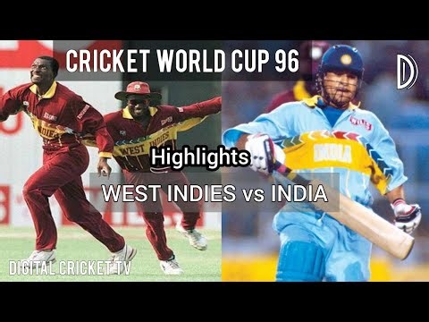 CRICKET WORLD CUP 96 / WEST INDIES vs INDIA / 1Oth Match / Highlights / DIGITAL CRICKET TV