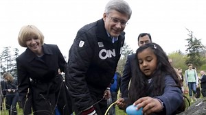 Harper in B.C. backyard