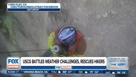USCG battles weather challenges to rescue hikers in Big Flat, California