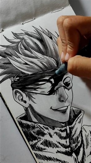 Drawing gojo satoro 😎 perfect sketch tutorial stack#animeart #jjk #animedrawing #gojosatoru #trend