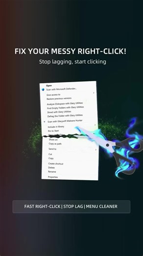 Every software you install hijacks your right-click menu and slows down your PC. Stop putting up with it! Glary Utilities removes unwanted menu items in one click. What's the most annoying app on your PC? Tell us! #RightClick #WindowsTips #GlaryUtilities #PCShortcut