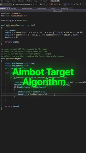 Guided Hacking on Instagram: "👑 C++ Aimbot Tutorial For Beginners 🚀 🧠 Learn the core components of every aimbot: Target Selection, Angle Calculation, and View Angle Adjustment. We break down the exact logic needed to build a functional aimbot from scratch in C++. 👉 https://youtu.be/jlWHt0e4_M8 Engineering a Functional C++ Aimbot Building an aimbot from scratch is the ultimate test of your ability to combine C++ programming with 3D vector mathematics. It isn't just about reading memory; it re