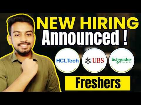 HCLTECH, UBS, Schneider Official Hiring | OFF Campus Drive For 2026, 2025 Batch | Fresher Jobs