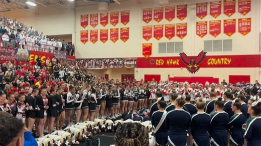 Rochester Varsity Cheer advances to the State Finals after winning a Regional Title today! Girls - Way to bounce back! We love you and we are proud of you! #charactertraditionachievement #falconfamily | Rochester High School Falcons
