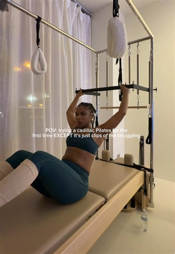 I went to the first ever Cadillac Pilates studio in Chicago @thesolroom I thought I knew ball, but I definitely did not 🤣 the way the Cadillac reformer HUMBLED me, it’s not even funny lol #funny #cadillacpilates #pilates #chicago