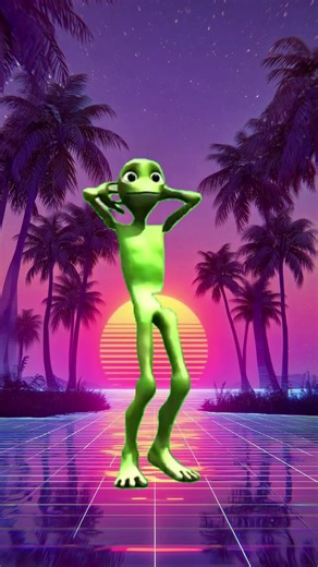 Alien Dance Funny Video | Dame Tu Cosita Challenge | Green Alien 3D #shorts #aliendance