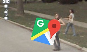 Google Maps appears to show car with leg hanging from trunk