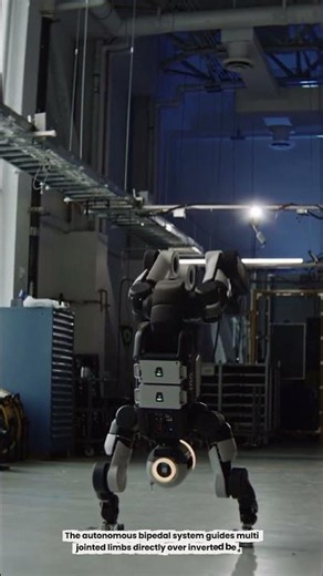 Electric Humanoid Atlas Robot Machine Performing Inverted Handstand Balance #robot