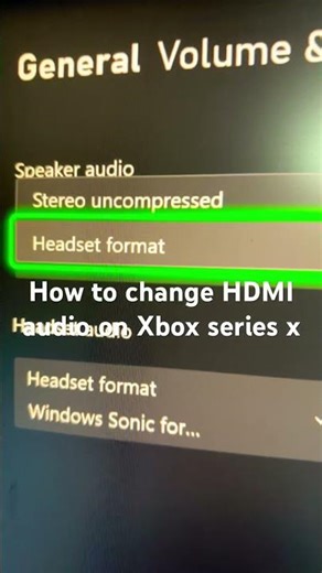 How to change speaker audio HDMI audio on Xbox series x