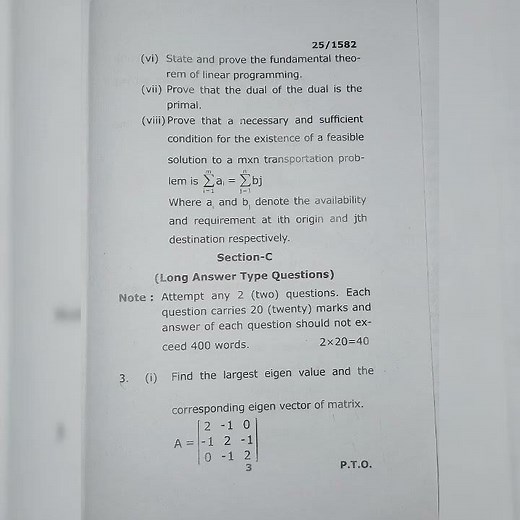 B.Sc. 6th semester PYQ 2025 mathematics paper 2nd Numerical Analysis and Operations Research