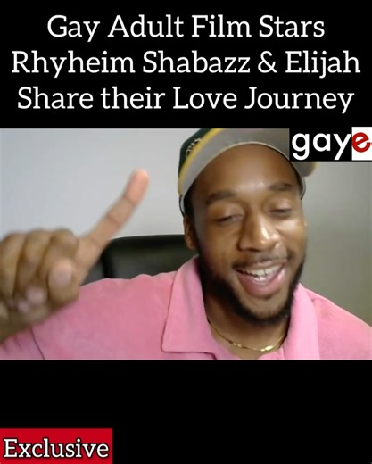 Gaye Magazine on Instagram: "𝗘𝘅𝗰𝗹𝘂𝘀𝗶𝘃𝗲 — Following his second consecutive Performer of Year win at the 2025 GayVN Awards, gay adult entertainer Rhyheim Shabazz interviews for the first time with his longtime boyfriend Elijah to exclusively chat with us about their love story for Valentine’s Day! 👨🏽‍🤝‍👨🏾♥️ Watch the full interview premiering at 4:30 PM EST on our official YouTube channel! 🔗"