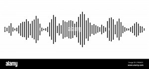Sound wave or voice message waveform. Podcast, media record, radio signal. Decibel audio record icon isolated on white background. Equalizer line. Vector illustration Stock Vector Image & Art - Alamy