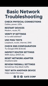 134K views · 1.2K reactions | Basic Network Troubleshooting checklist. Check comment section for more details | Gate Corp. | Facebook