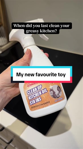 Degrease your kitchen with this product! #degrease #cleantok #kitchenclean #tiktokmademebuyit
