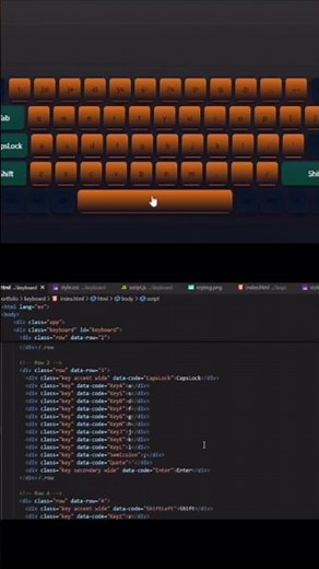 how to make keyboard by using html css and javascript || #javascript #css #html #codingshortsfeed