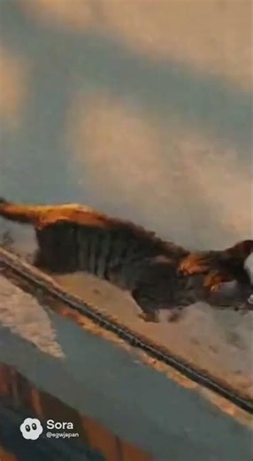 Momonga Evades a Cat