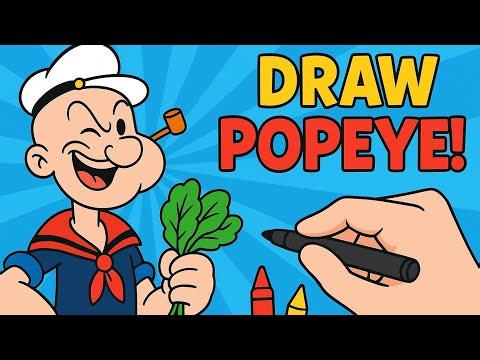 Kids Drawing Popeye the Sailor | Easy Cartoon Drawing for Kids | Step by Step Tutorial