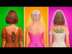 DIY Bride vs Bride in a Gold Dress || 👉Eating a $10,000 Golden Burger!💔