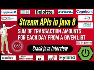 Java 8 Stream API Interview Questions: Sum and Sort Transactions by Date in Java 8 Streams API