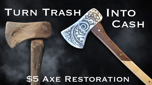$5 flea market axe gets a stunning makeover
