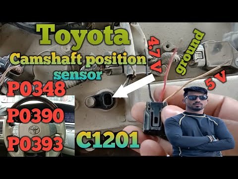 Toyota camshaft position sensor wiring detail DTC p0348 p0390 p0393 C1201