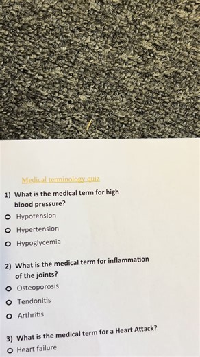 Medical Terminology Quiz Can you pass #medical #medicalstudent #nursing #unfreezemyaccount