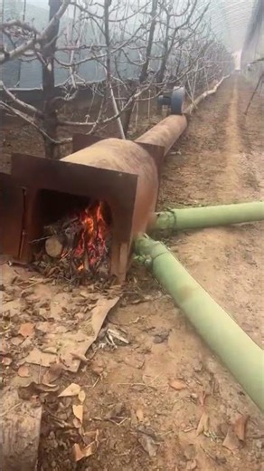 Heating the greenhouse using a hot air furnace