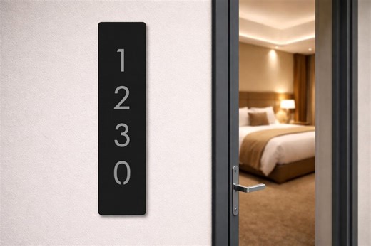 Minimalistic Acrylic Suite Number Sign - Personalized Door Plaque, Room Name Wall Sign, Custom Order - Etsy