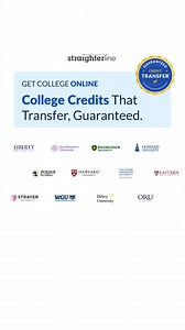 71K views | Guaranteed credit transfer to 180+ schools! Start online, finish anywhere. Get started today! | StraighterLine | Facebook
