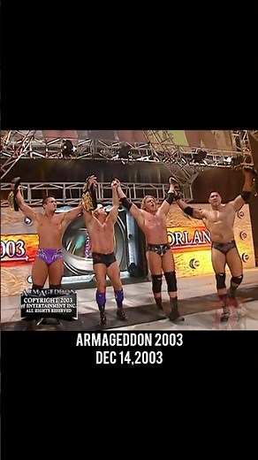Evolution With All The Gold: Armageddon 2003 #wwe #tripleh #randyorton #batista #ricflair #evolution