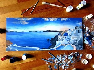 Santorini-Acrylic Painting