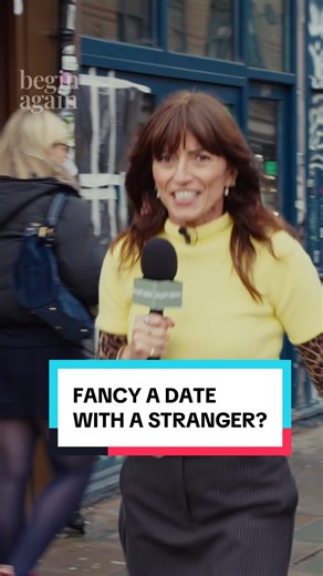 Would you go on a Begin Again Date? Davina McCall takes to the streets of London, to try and find strangers a date on Valentines…👀💚 Where should we go next? #beginagaindate #date #valentines #davinamccall #love