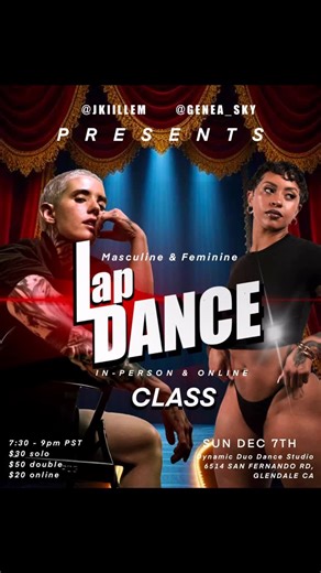 GENEA’S WAY | Did someone say ROUND TWO? 👀 Join us for another night of masc/fem lap dance class! Come solo, with a partner, or tap in online! Details... | Instagram