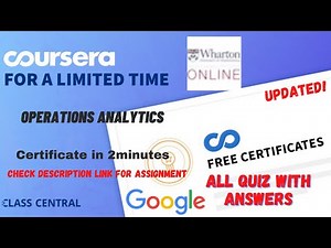 Operations Analytics,(week-1-4) All Quiz Answers.#coursera #quiztime #answers #quiz #mr #trending