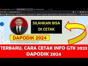 CARA CETAK INFO GTK 2023 TERBARU DAPODIK 2024